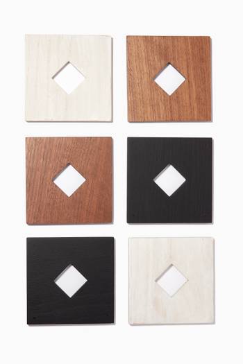 hover state of Nuqat Coasters in Wood, Set of 6