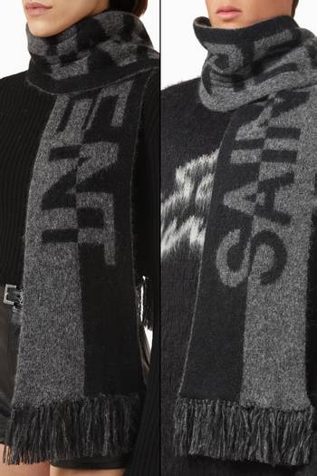 hover state of Signature SAINT LAURENT Scarf in Wool Knit