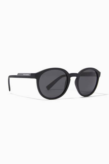 hover state of Matte Round Frame Sunglasses in Acetate