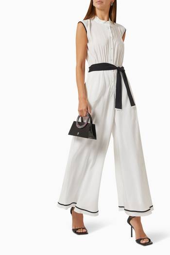 hover state of Belted Jumpsuit in Modal Blend