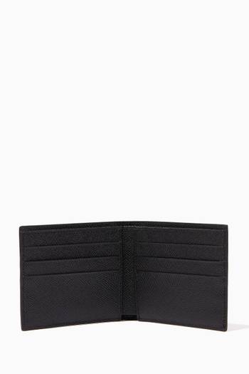 hover state of Logo Plaque Bifold Wallet in Leather