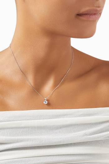 hover state of Gaia Solitaire Diamond Necklace in 18kt White Gold