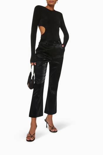 hover state of Beau Cropped Pants in Faux Leather