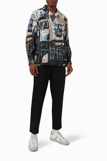 hover state of Jean-Michel Basquiat Hawaiian Shirt in Rayon