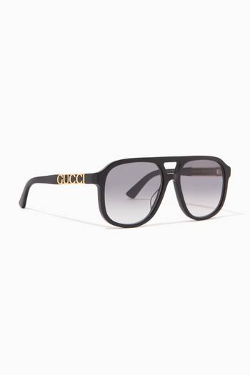 hover state of Injection Logo Framed Sunglasses in Acetate