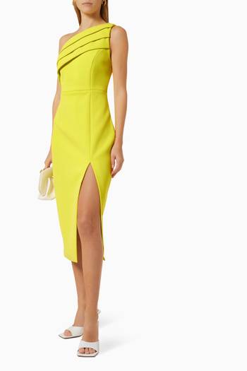 hover state of Unveil One-shoulder Midi Dress