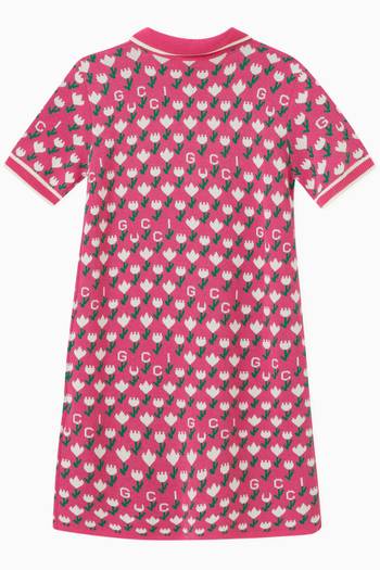 hover state of Logo Polo Dress in Viscose & Cotton