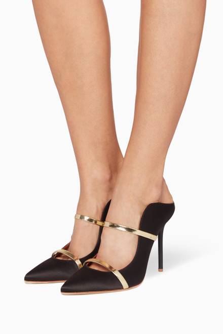 hover state of Black Maureen Satin Mules