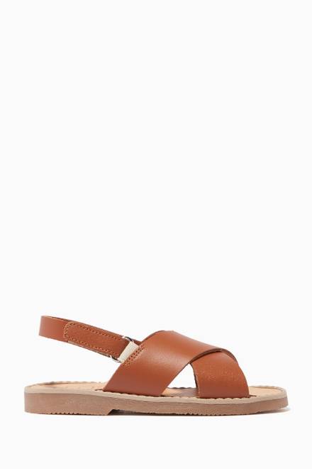 hover state of Leather Crossover Sandals   