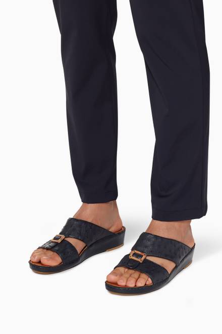 hover state of Deep-Navy Ostrich Quadratura Sandals