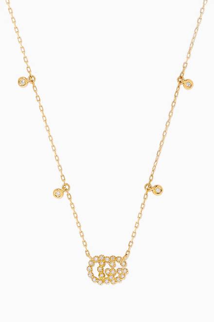 hover state of Yellow-Gold & Diamond Double G Necklace