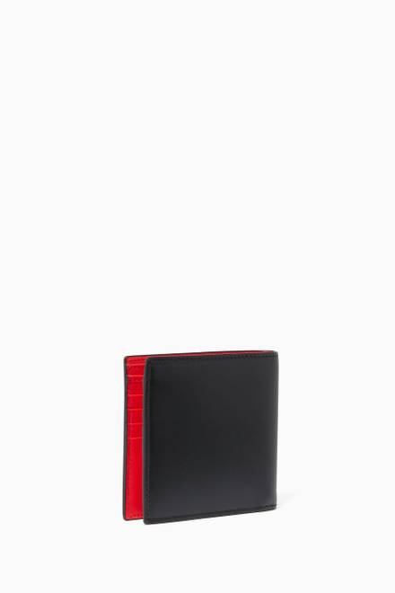 hover state of Logo Print Leather Bi-Fold Wallet    