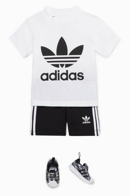 hover state of Trefoil T-Shirt & Striped Shorts Set