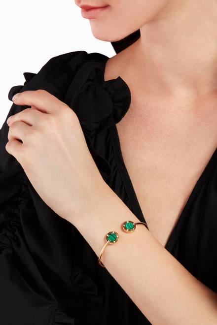 hover state of D.side Malachite & Diamond Bracelet in 18kt Yellow Gold     