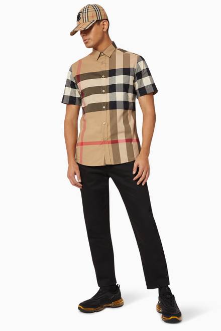 hover state of Check Stretch Cotton Poplin Shirt