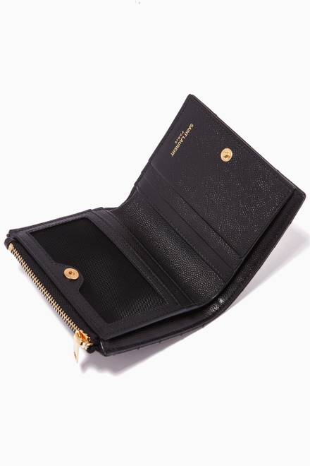 hover state of Monogram Zipped Card Case in Grainy Embossed Leather