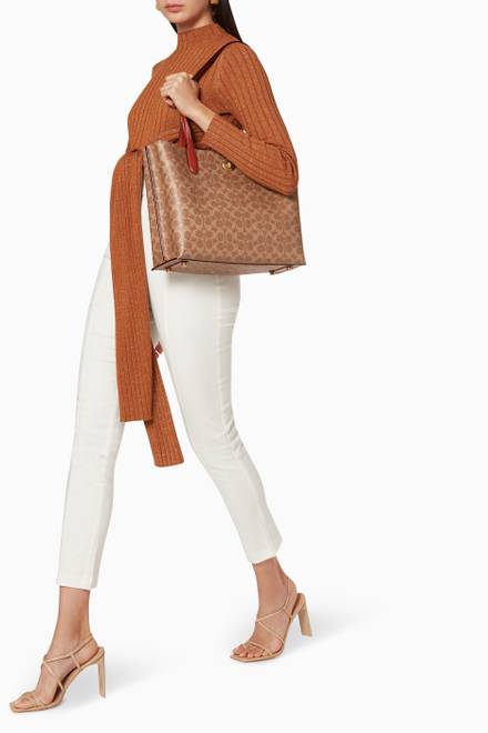 hover state of Willow Tote in Signature Canvas   