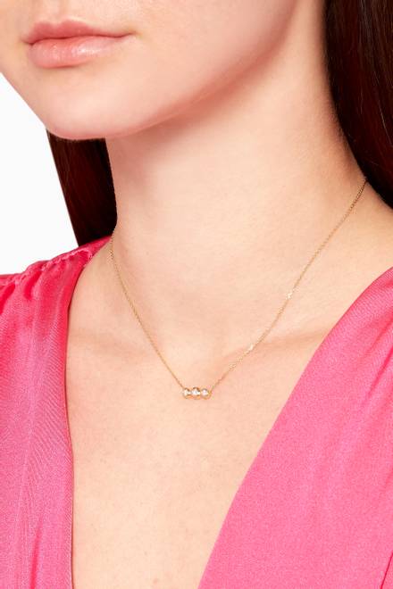 hover state of Trilogy Diamond Necklace in 18kt Yellow Gold