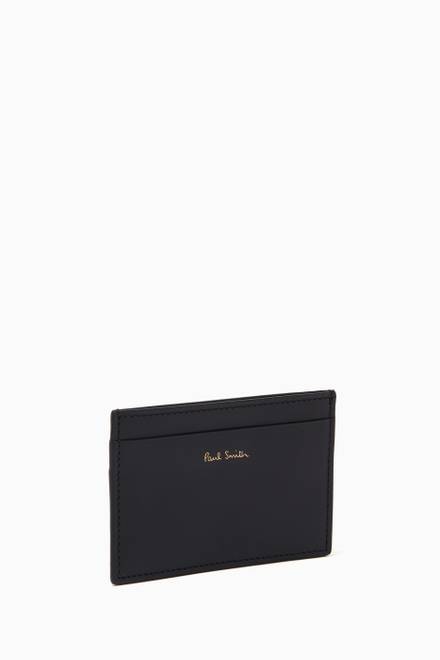 hover state of Signature Stripe Card Holder in Leather    