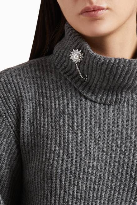 hover state of Mini Snowflake Brooch Scarf Pin       