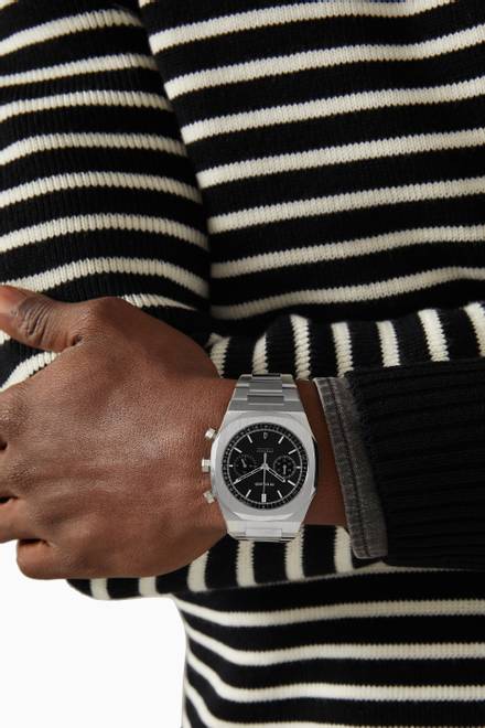 hover state of Chronografo Bracelet Matte Black Watch, 41.5mm
