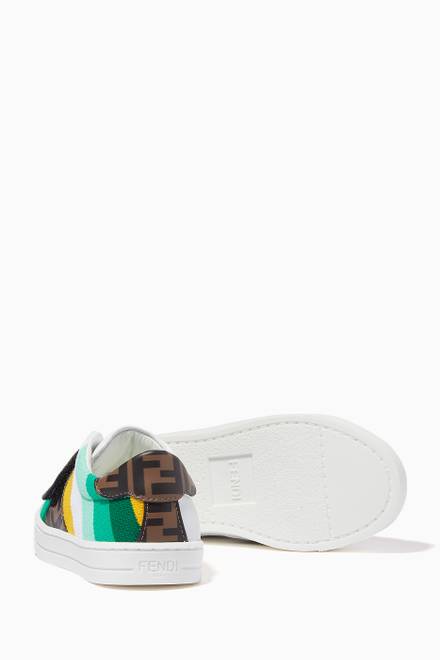 hover state of FF Logo Stripe Velcro Sneakers in Leather 