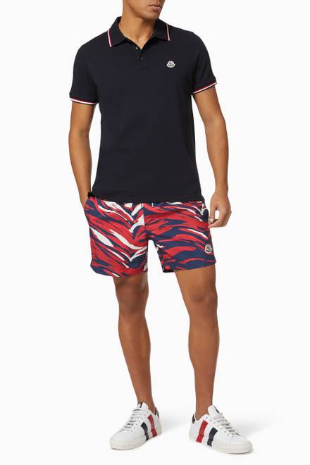 hover state of Wave Print Swim Shorts    