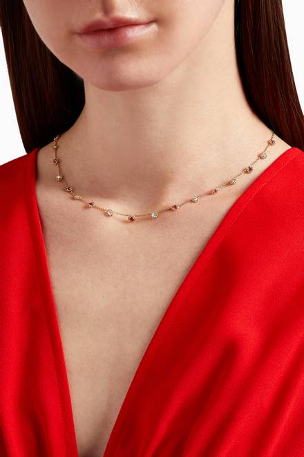 hover state of Salasil Necklace with Diamond & Ruby in 18kt Rose Gold