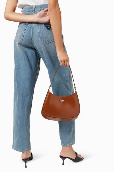 hover state of Cleo Shoulder Bag in Brushed Leather     