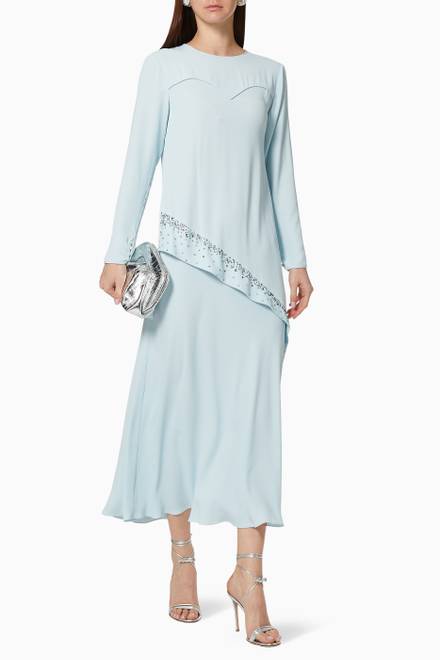 hover state of Sequin Embroidered Crepe Kaftan  