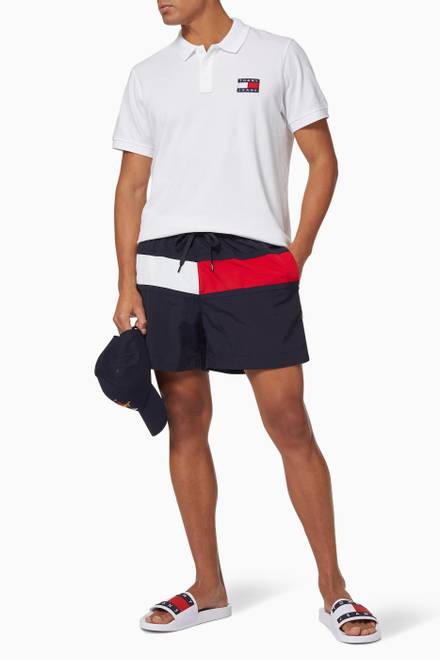 hover state of Flag Mid Length Swim Shorts