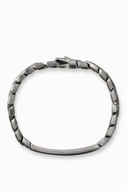 hover state of Curb Chain Link ID Bracelet in Sterling Silver      