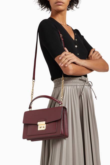 hover state of Medium Sloan Satchel Bag in Leather  