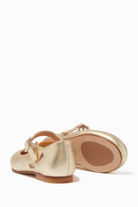 hover state of Alexa Ballerinas in Metallic Leather   