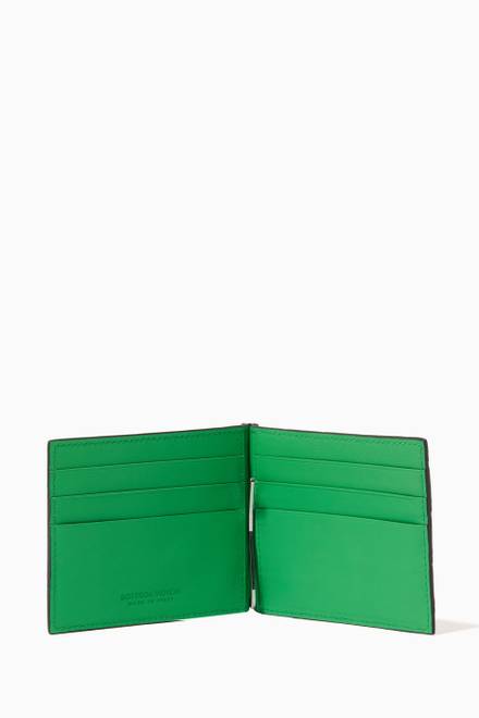 hover state of Bi-fold Wallet with Money Clip in Intrecciato Calfskin  