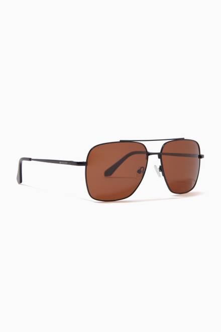hover state of Harry Aviator Sunglasses in Stainless Steel        