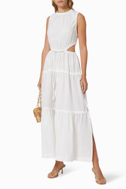 hover state of Henriette Maxi Dress in Linen  
