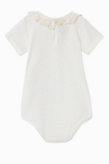 hover state of Eyelet Embroidery Bodysuit in Cotton  