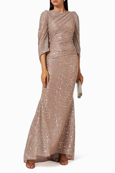hover state of Metallic Draped Gown   