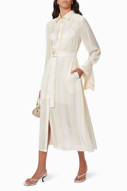 hover state of Ada Butter Stripe Dress  