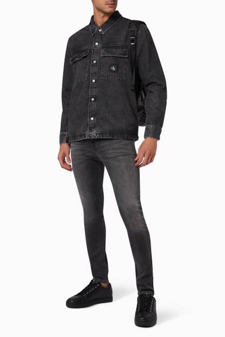 hover state of Utility Denim Shirt Jacket in Cotton