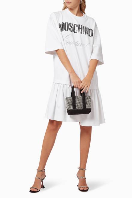 hover state of Logo Print T-shirt Dress in Cotton 