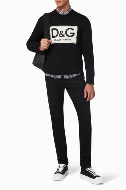 hover state of D&G Patch Sweater in Wool Knit 