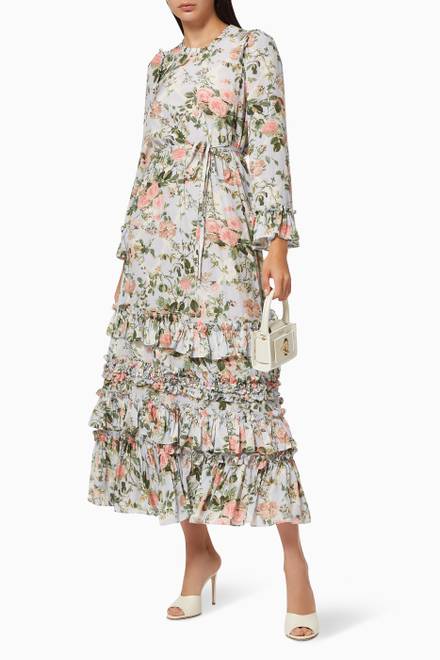hover state of Esther Floral Ankle Gown   
