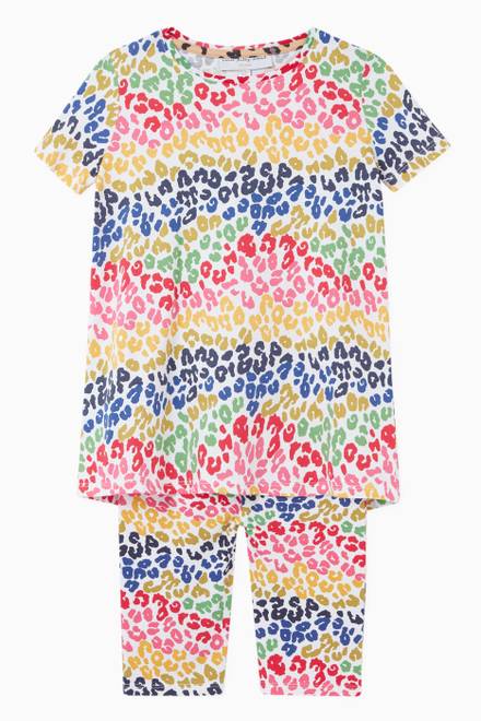 hover state of Rainbow Leopard T-shirt in Organic Cotton Jersey  