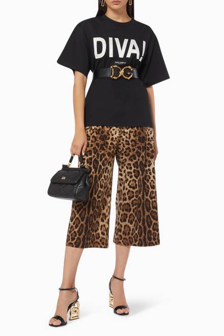hover state of DIVA Logo Oversized T-shirt in Cotton 