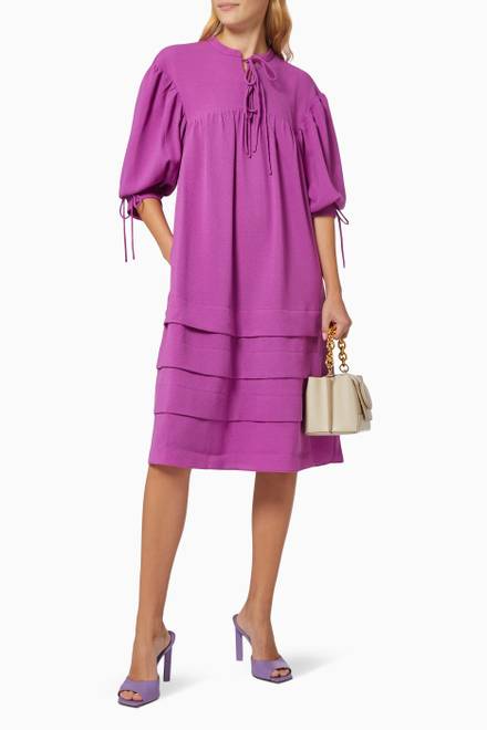 hover state of Lissa Tiered Dress in Crepe
