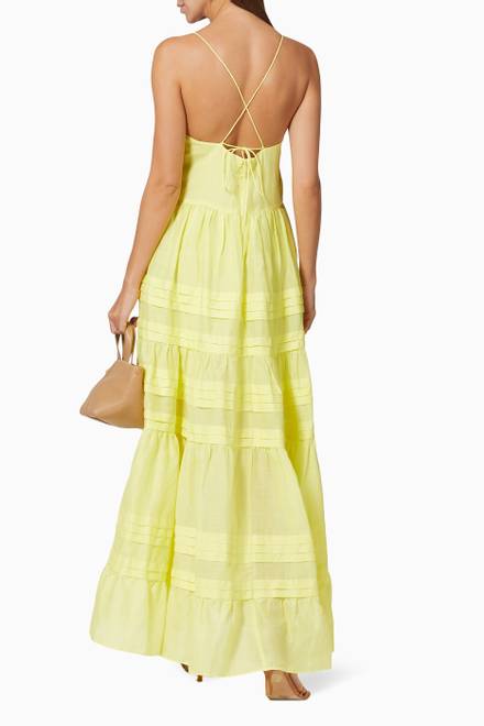 hover state of Fluer Tiered Maxi Dress in Ramie