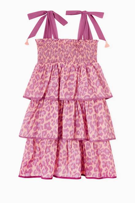 hover state of Teddy Shirred Tiered Dress in Cotton