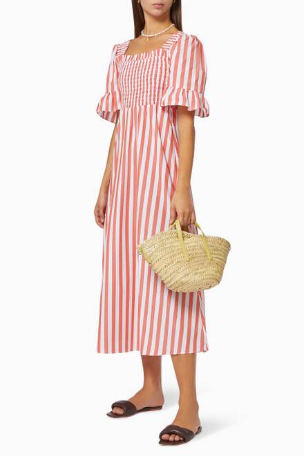 hover state of Arabella Striped Dress in Cotton 